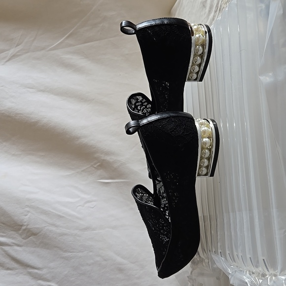 *Gently Used* JF Pearl Bead Black Loafers US 7.5 - Picture 4 of 4